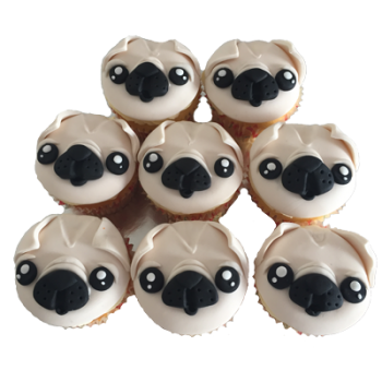 Pug Fondant Cupcake